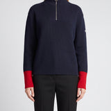 AMI Paris Zipped-collar wool sweater