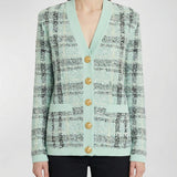 Loose glitter tweed cardigan