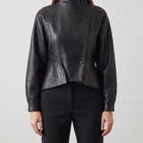 Balmain Asymmetric leather jacket