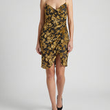 Balmain Gathered velvet-jacquard mini dress