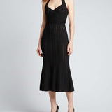 Balmain Fléchage halterneck knit jersey midi dress