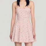 Balmain Tweed sleeveless flared mini dress