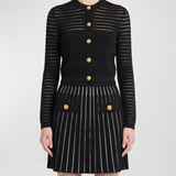 Balmain Button-embellished knitted mini skirt