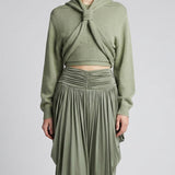 Halter-neck silk sweater