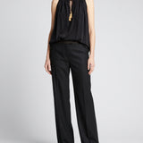 Balmain Ruffled tassel-detail blouse