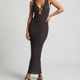 Moeva Antibes metallic knit maxi dress