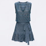 Moeva Menton metallic sheer-knit mini dress
