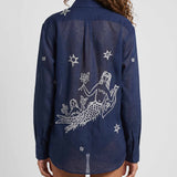 Kyr Lakis Mermaid print cotton shirt