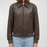 Bottega Veneta Intrecciato-trimmed leather jacket