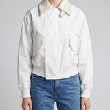 Bottega Veneta Intrecciato leather-trimmed cotton jacket
