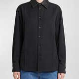 Bottega Veneta Leather-collar shirt