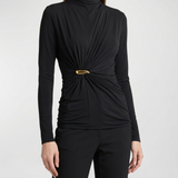 Bottega Veneta Embellished gathered jersey top