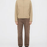 Leather collar jacket