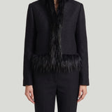 Fendi Fox-trimmed bouclé wool blouson