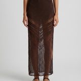 Moeva Mercantour metallic knit maxi skirt