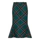 Kickback-detail plaid skirt