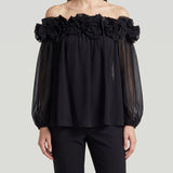 Carolina Herrera Rosette off shoulder top