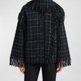 Toteme Fringed checked wool-blend jacket