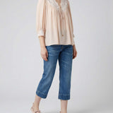 Chloé Lace-trimmed silk crepe de chine blouse