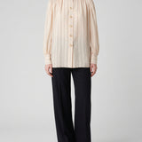 Chloé Gathered cotton poplin blouse