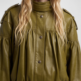 Chloé High-neck cropped leather jacket