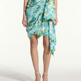 Short wrap silk skirt