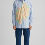 Comme des Garçons Shirt Floral-print striped shirt