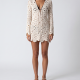 Anjuna Crochet long-sleeve mini dress
