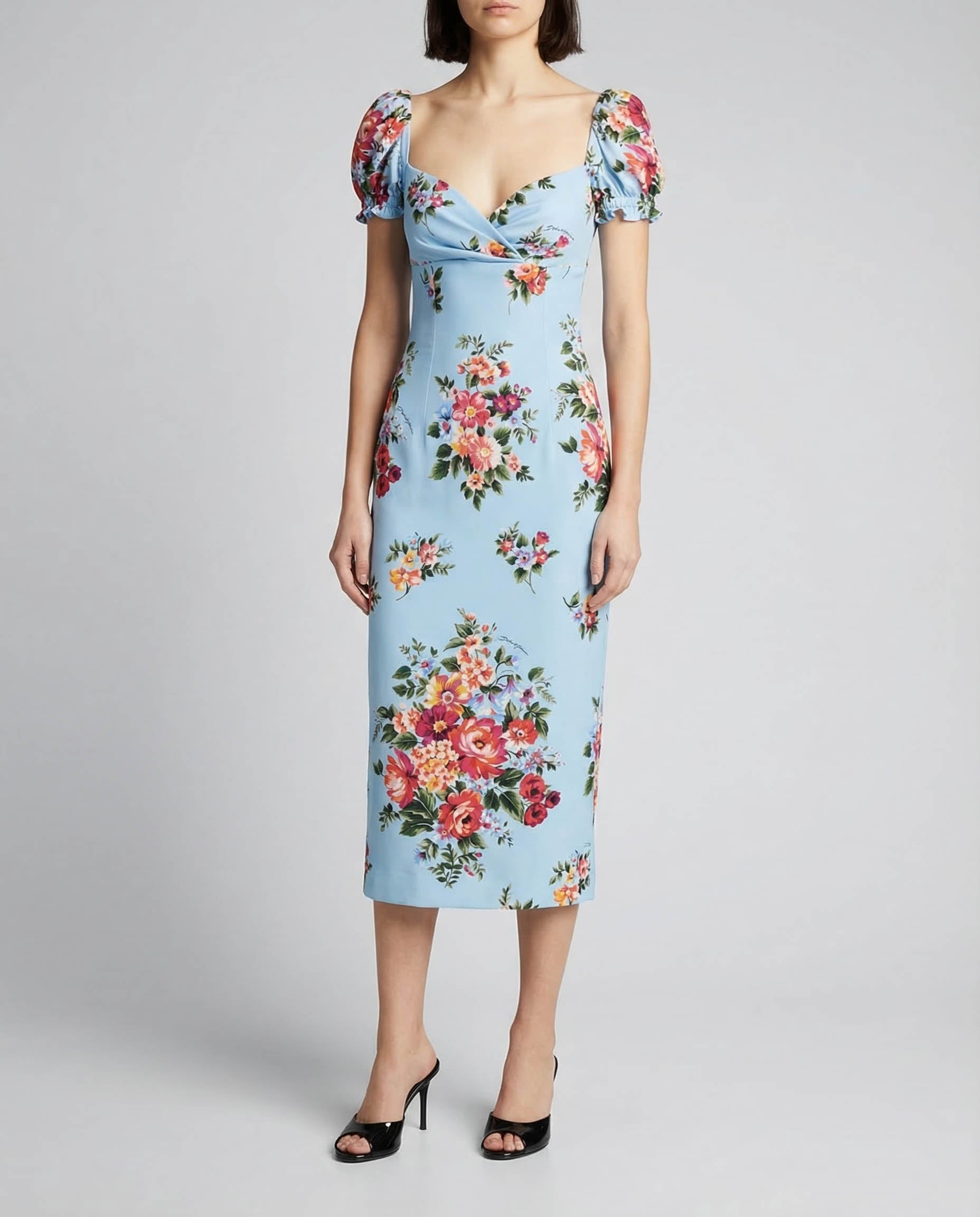DOLCE & GABBANA Dolce & Gabbana Floral silk-blend midi dress DOLCE & GABBANA Dolce & Gabbana Floral silk-blend midi dress