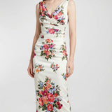 Dolce & Gabbana Off-the-shoulder floral-print midi dress