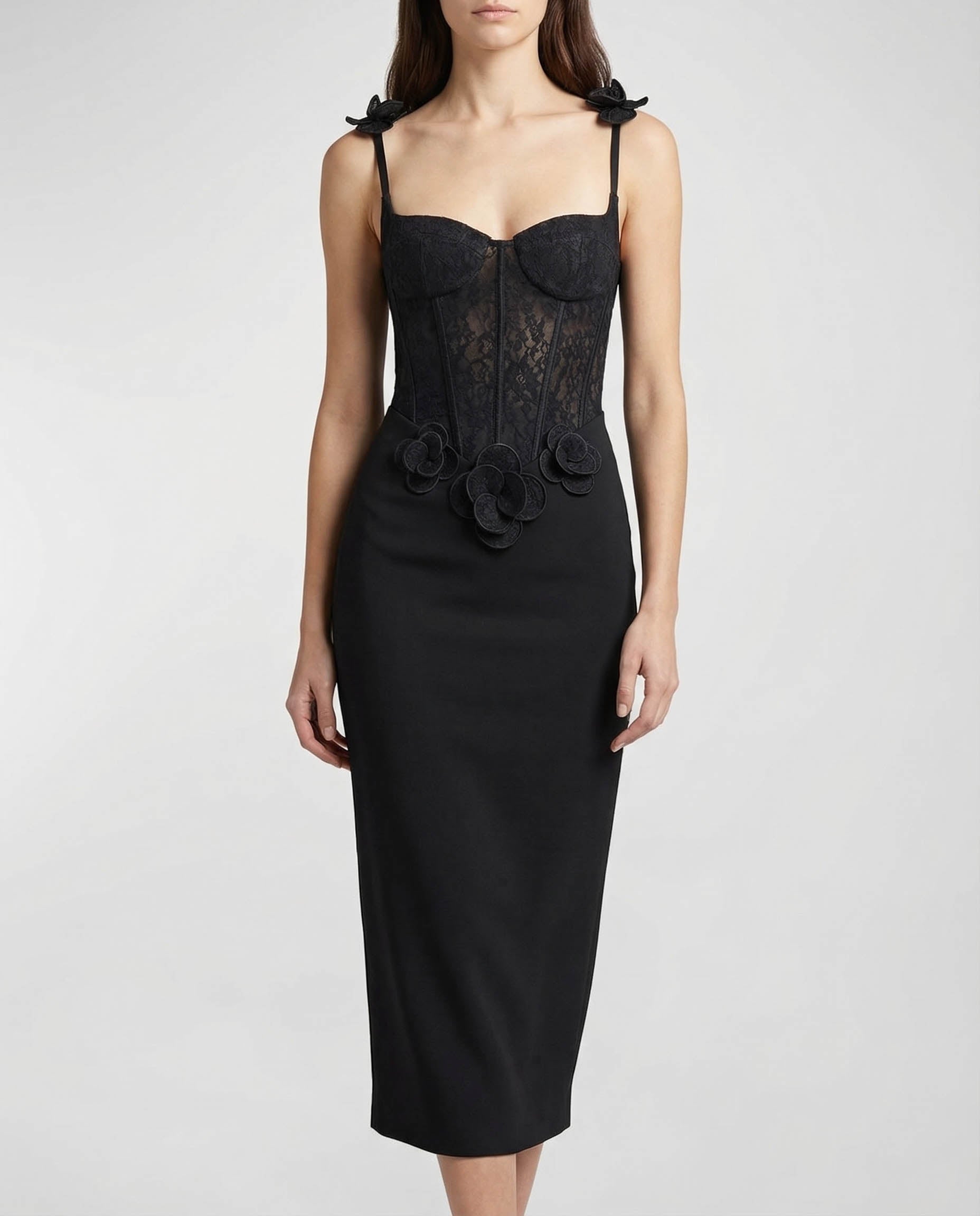 David Koma Floral embroidered contrast dress  Luisa World