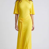 David Koma Floral appliqué jersey midi dress