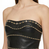 Versace Embellished leather bustier