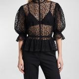 Dolce & Gabbana Floral-embroidered tulle top