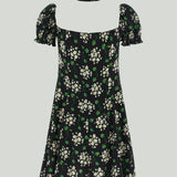 Dolce & Gabbana Floral puff sleeve mini dress