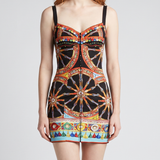 Dolce & Gabbana Carretto-print charmeuse mini dress