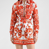 Dolce & Gabbana Majolica-print poplin bermuda shorts