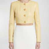 Balmain Cropped leather jacket