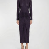 Draped fluid strass jersey dress