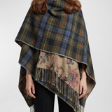 Etro Tartan fringed poncho