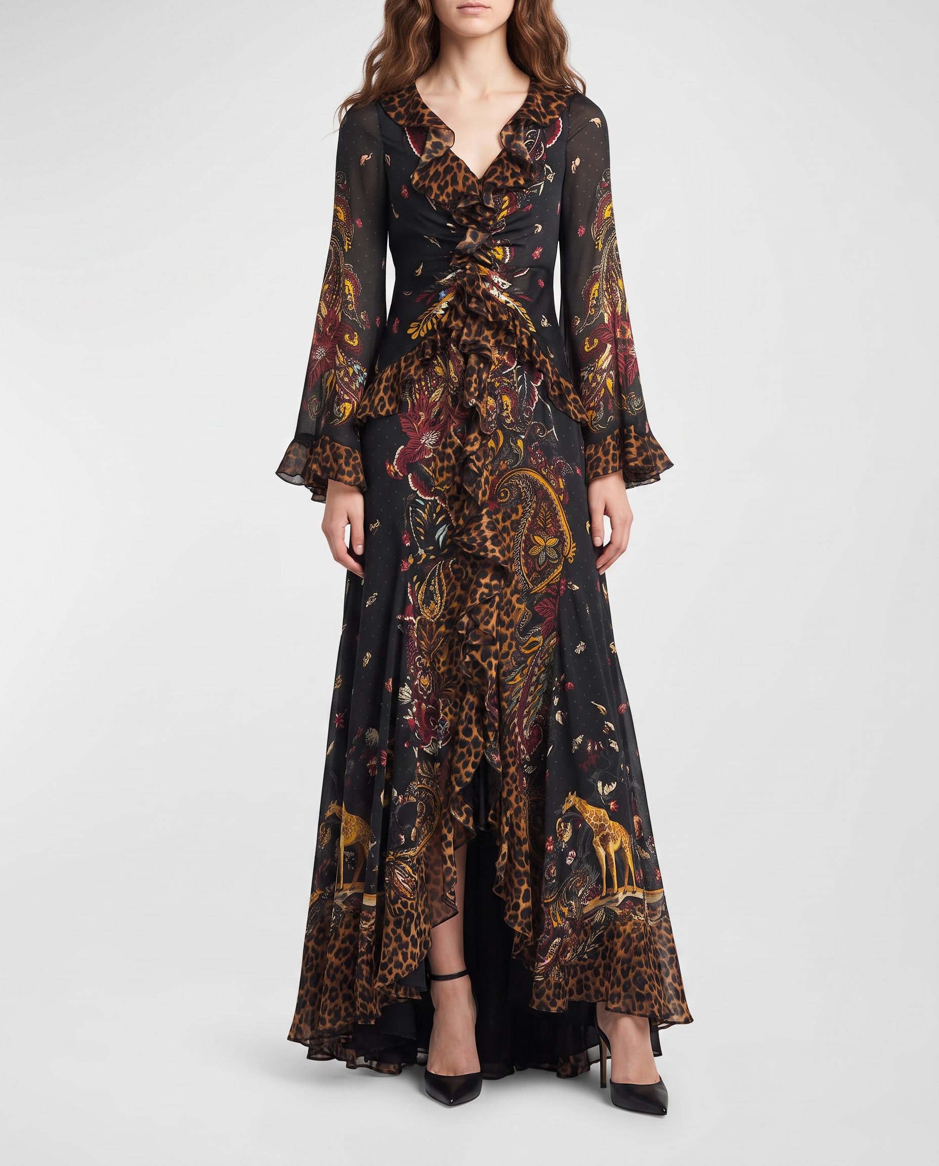 Etro Paisley silk maxi dress | Luisa World