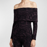 Etro Off-the-shoulder paisley jersey top