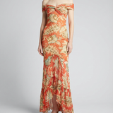 Etro Printed ruffled midi dress