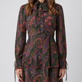 Etro Paisley print chiffon mini dress