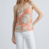 Printed silk top