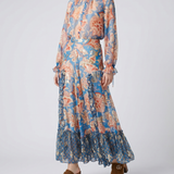 Etro Floral-print silk chiffon peplum blouse