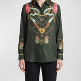 Etro Printed silk long-sleeve shirt