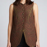 Etro Paisley crepe-jacquard vest