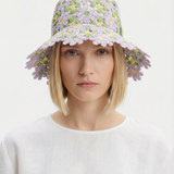Crocheted raffia bucket hat