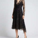 Fendi Asymmetric lace midi dress